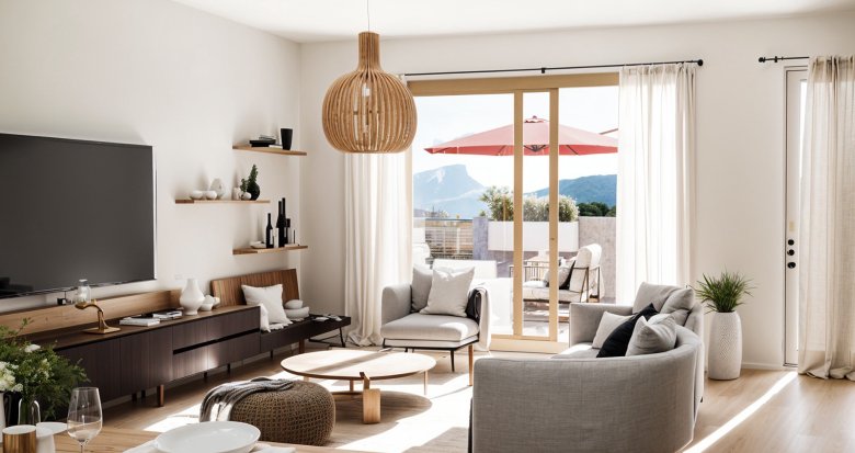 Achat / Vente appartement neuf Douvaine proche centre à 40 min en voiture de Genève (74140) - Réf. 12873