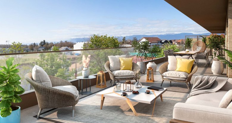 Achat / Vente appartement neuf Douvaine proche centre à 40 min en voiture de Genève (74140) - Réf. 12873